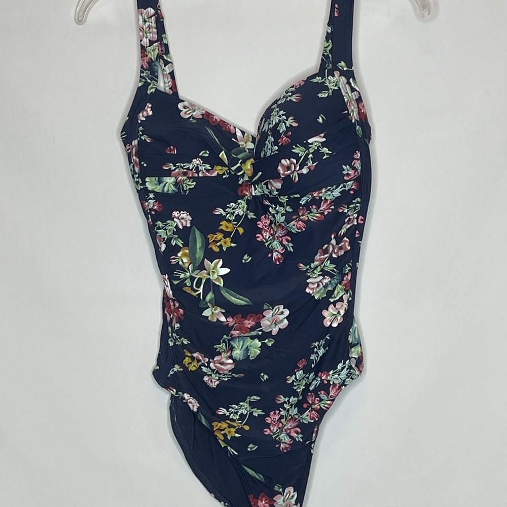 Nip tuck swim one piece navy floral print 10